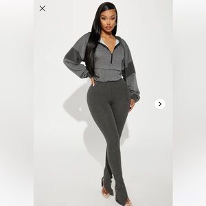 Fashion Nova Gray Skinny Jumpsuit